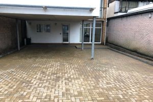 Commercial car park after jet wash